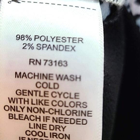 Grey & Gray Black & White Dot Blouse with Solid Black Trim, Size Medium - Picture 8 of 8